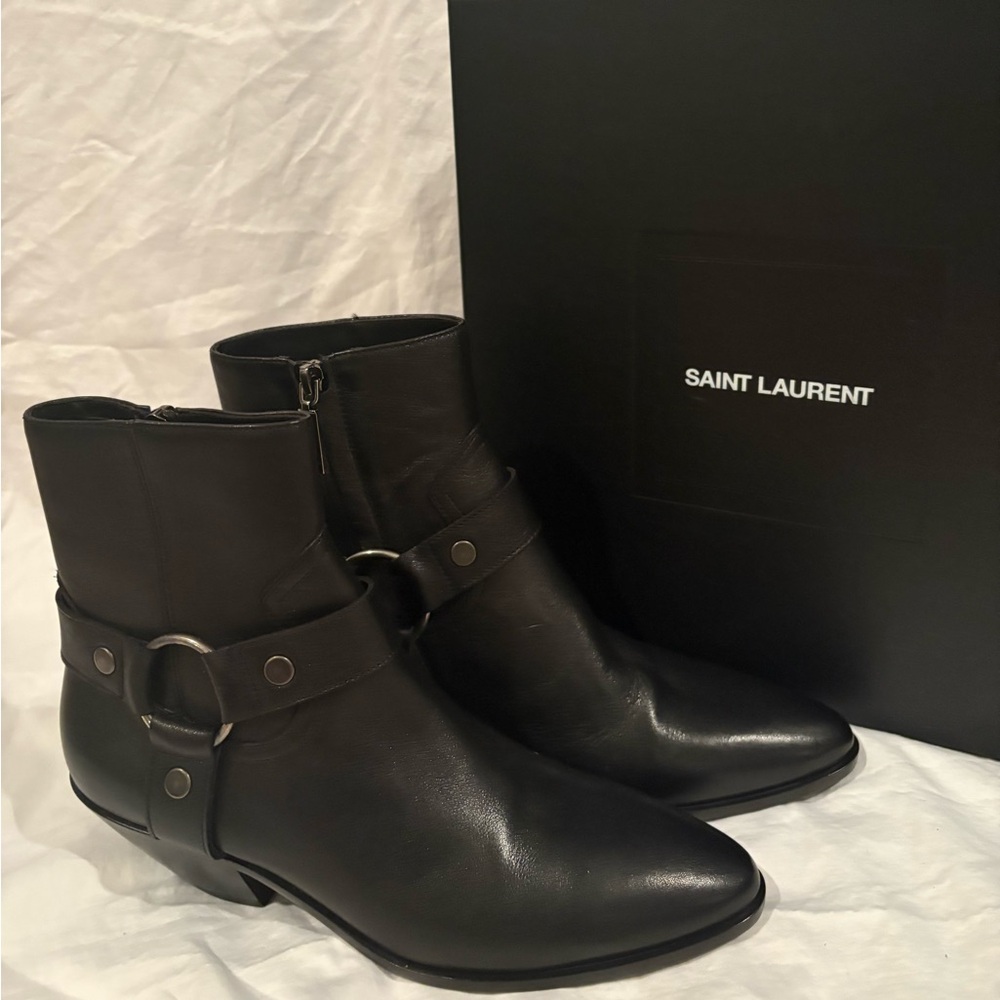 Saint Laurent Black Leather Boots